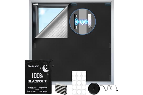 100 x 148 cm Magnetiska Mörkläggningsgardiner, 100% Mörkläggande Fönsterdekoration för Sovrummet, Gardiner utan Borrning med Starka Magneter & Silverbeläggning för Sovrum, Loft, Husbil
