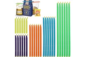 JINSION 30 Stück Verschlussklammern für Beutel, 28.5/22.5/18.5/12.5/9 cm Bag Tasche Sealer Sticks, Klammern Tüten Clips Wiederverwendbar, Kunststoff Verschlussclips für Aufbewahren von Lebensmittel(5 Größe)