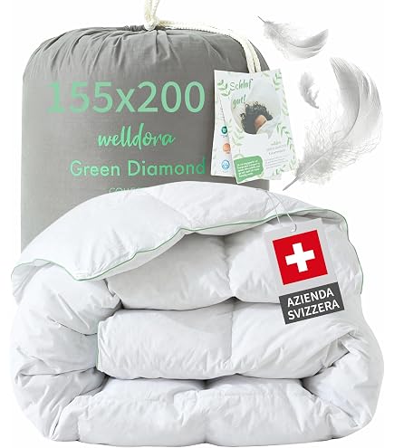 Piumino Singolo 140x200 Cm In Poliestere Riciclato 350g/m³, Ipoallergenico, Certificato MADE IN GREEN, Lavabile