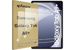 Lemxiee Cristal templado para Samsung Galaxy Tab A9+ Protector pantalla [2 pieza] HD cobertura total Vidrio templado Protector pantalla