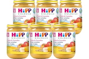 HiPP Biológico - Tarrito de Frutas Variadas con Cereales BIO - Pack 6x190g - 95% Fruta - 5% Cereales Integrales - Sin Azúcares Añadidos - Apto A Partir de 6 Meses