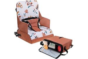 Dreambaby Grab ‘N Go Kids Booster Seat – Portable Travel Toddler High Chair for Dining (6M-3Y) with Storage & Shoulder Strap – Lightweight and Compact