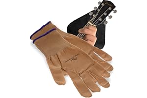 MUSICIAN'S PRACTICE GLOVE Musician Practice Glove - Guitar Finger Glove (2 Pack, Black, White and Bronze), Sizes XS, S, M, L, XL, Cuts or Blisters, Fingertip Pain, Medical Problems