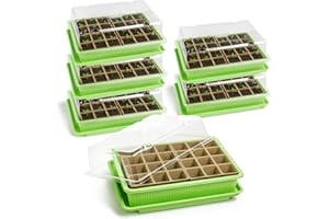 com-four® 6X Serra da Interno per Coltivare Piante - Set di Semina per 144 piantine - Cassetta per Piante da casa, 27 x 19 x 11 cm (6 Pezzi - Serra Interna)