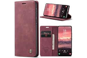 Azororo Handyhülle für Samsung Galaxy A56 5G Hülle Premium Lederhülle Flip Case Magnet Tascher Kartenfach Standfunktion Klapphülle Schutzhülle für Samsung Galaxy A56, Weinrot