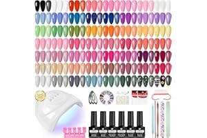 ‎VANREESA VANREESA U V Gel Nagellack Set, Gel Nagellack Kit mit 48W U V/ LED Nagellampe 55 Farben U V Gelnagellack Starterset Rosa Rot Lila Weiß Maniküre Starter Set Geschenk für Frauen