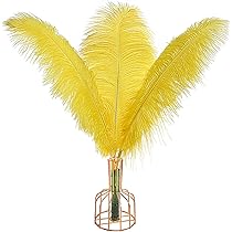 30 Piume Di Struzzo Naturali Gialle Per Decorazioni - 30-35 Cm - Pulite E Igienizzate - Per Matrimoni E Centrotavola