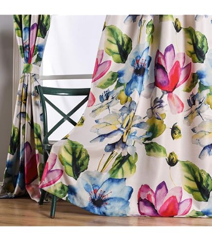 Lush Decor Tende Oscuranti Con Papaveri, Set 2 Pannelli, 241x132 Cm, Giallo E Grigio, Per Soggiorno - 4