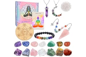 VDYXEW Healing Crystals, Natural Crystal for Beginners, Healing Crystal Gifts for Anxiety Relief, Meditation, Yoga, Spiritual Awakening (Healing Crystals)