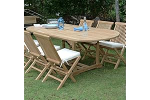 Teck'Attitude Table Extensible Ovale Teck Massif Vérone 160/240 x 100 cm