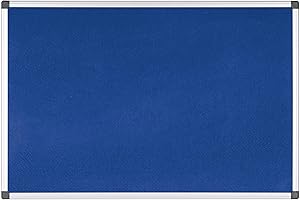 Bi-Office Notice Board Maya, Blue Felt, Aluminium Frame, 90 x 60 cm