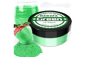 HXDZFX Green Edible Glitter - 100% Edible Glitter for Drinks, Cake Decorations, Chocolates, Muffins, Cocktail, Candy, Cream, etc Green Food Colouring Powder(8g)