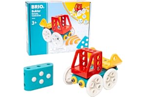 BRIO Builder - 34605 Builder bil med fjärrkontroll - utbildnings- och byggleksak för barn från 3 år och uppåt