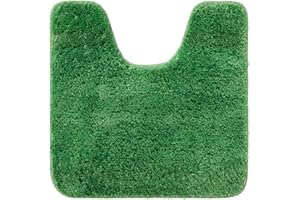 MIULEE Tapis de Toilette Antidérapant Tapis Absorbant Tapis Moelleux Microfibre Forme de U Vert Herbe 50x50CM