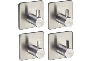 SOTECH 4 x Crochets Muraux Autoadhésifs PANDORA 3M Acier Inox pour Cuisine et Bain Crochets pour Torchons Porte-Serviette Crochet pour Salle de Bains Crochets Adhésifs de SO-TECH®
