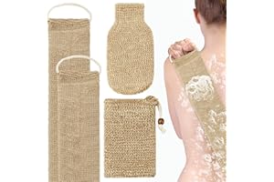 FANTASYON Gant Exfoliant Corps Gant de Crin, Sangle Lave Dos, Sac à Savon Exfoliant en Jute, Lanière Crin Gants Naturel, Accessoires pour le Bain pour Dos Corps Bain Douche Homme Femme