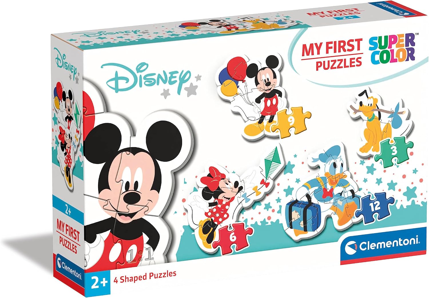 Clementoni - Puzzle Infantil Mickey Mouse, Progresivo 3-6-9-12 Piezas, My First Puzzle, a Partir de 2 años (20819), Multicolor