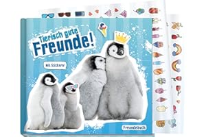 ‎HÄFFT Freundebuch Schule für Mädchen [Kleine Pinguine] Hardcover Poesiealbum, liebevoll und witzig gestaltet - mit bunten Stickern! Von Lernfreunde by Häfft | nachhaltig & klimaneutral