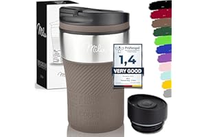 Milu Tazza termica da viaggio per caffè 210ml - 100% a Prova di perdite - Isolata Tazza di caffè e tè da portare via Tazza Termica da bere in acciaio inossidabile - Caldo e freddo - Marrone