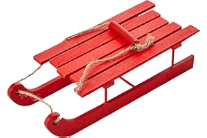 ELVES BEHAVIN' BADLY Elves Behaving Badly Charming Red Elf Wooden Sleigh - 17.5 cm x 7 cm x 4.5cm (1 Pc.) - Vibrant Design Table Centerpiece