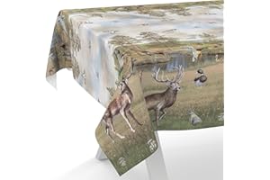 ANRO Tovaglia cerata, lavabile, per giardino, caccia, foto, 180 x 140 cm, con bordo tagliato