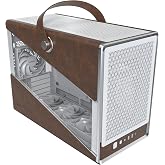MONTECH Heritage mATX، حقيبة ألعاب جلدية مدمجة مع مقبض توقيع Micro Form Factor، تدعم أحدث وحدات معالجة الرسومات، ووحدة إمداد ATX، مقاس 360 مم