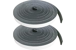 GTLAOGS Burlete Sellado Ventanas, Cinta Adhesiva de Espuma Autoadhesiva, 2 Rolls 12mm x 3mm x 5M Puertas Ventanas Aislante Tira Sellado para Ventanas, Aislante, Anti Frío, Agua, Ruido y Colisión