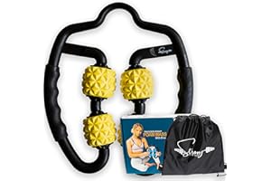 STRONG FIT N TONE Muscle Roller for Muscles Deep Tissue /w Drawstring Gym Bag | Cellulite Remover Myofascial Massage Tool - Tennis Elbow Massager, Calf, Leg n Forearm Roller I High Density Foam Roller