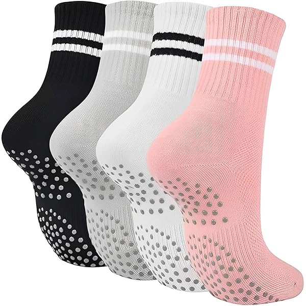 6 Paires De Chaussettes Antidérapantes Pour Pilates Et Yoga - Taille 36-40 - Semelle En Silicone - Confortables Et Respirantes