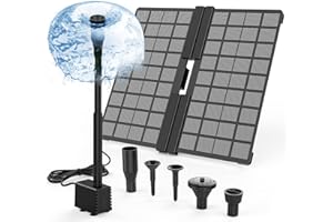 AMZtime Fontana solare per esterni, da 10 W, pieghevole, con supporto regolabile, fontana solare per esterni, con 4 stili di fontana, pompa solare per giardino, stagno, gioco d'acqua fai da te