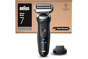 Braun Rasoir Electrique Homme Series 7 72-N1200SI Noir, Etanche, Lames Flexibles Pour Bien Raser Le Visage, 3 Modes De Rasage De Barbe, Avec Tondeuse De Précision, Coffret Avec Brosse De Nettoyage