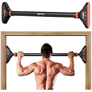 Lifelong Adjustable Pull-Up Bar for Home Gym | No Screws Hanging Bar, Adjustable Length (74-97cm), Doorway Chin-Up Bar, Gym Equipment for Men Workout, Strength Training, Weight Capacity (200kg)