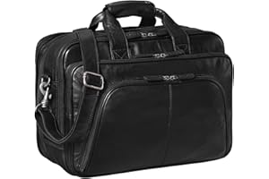 STILORD 'Calisto' Extra Große Arbeitstasche Leder Vintage Lehrertasche Aktentasche Office Bag XL Businesstasche für 2 Aktenordner 17 Zoll Laptoptasche Echtleder, Farbe:schwarz