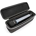 CASEMATIX Microphone Case Compatible with Two 11" Wireless Microphones, Mic Case Fits Microphone System Mics with Padded Interior, Hard Shell Exterior, Carry Handle -Case Only
