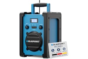 Blaupunkt BSR 30, Baustellenradio, DAB+ Digitalradio, Bluetooth, Robustes Akku-Radio, IP44 Schutz, AUX Wiedergabe, tragbares Baustellen Radio für Werkstatt & Outdoor