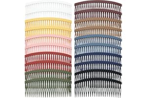 YOOSIT 20 Pack 24 Teeth Colorful Large Plastic Side Hair Combs Long Teeth Slide Hair Barrette Clips Plain French Twist Hair Comb Wedding Veil Comb DIY Crafts Accessories for Women Girls