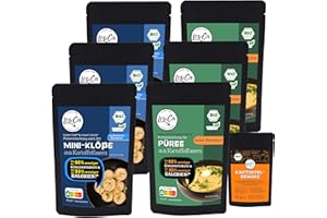 ‎LOWCA LOWER CARB KARTOFFELPRODUKTE KOMBI-SETS | stark kohlenhydratreduziert | kalorienreduziert | protein- und ballaststoffreich | bio (3x MINI-KLÖßE + 3x PÜREE)