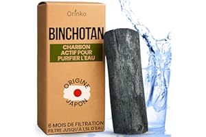 orinko® Charbon Actif Eau Binchotan Bio x1 – Filtration Naturelle Puissante Jusqu'à 2,5L/Bâton – Chêne Japonais Authentique (Kishu, Wakayama) – Purificateur Écologique pour Carafe, Fontaine, Gourde