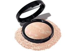 LAURA GELLER BEAUTY LAURA GELLER Baked Balance-n-Glow Illuminating Powder Foundation (Porcelain) Buildable Sheer to Light Coverage Baked Foundation, Satin Finish