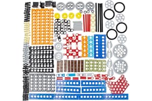 Habow 184pcs Technic-Parts Technic-Gears Axle-Pin-Connector Compatible avec Lego-Technic, Technic Brick with Hole Liftarm Technic wheels Plate Technic Cam Technic Bush. Pièce de rechange MOC WeDo 2.0.