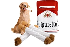 Luyuttn 3Pcs Giggle Zigaretten-Hundespielzeug, quietschendes Hundespielzeug, Lustiges Interaktives Plüsch mit Einer Box, Interaktives Spielzeug für kleine, mittelgroße und große Hunde