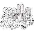 Neelam Stainless Steel Dinner Set, Premium Quality, Laser Etching 101 Pieces Set, Ideal Gifting Dinner Set, Ideal for Special Occasions Like Anniversary, Wedding, Housewarming Party, Silver