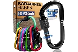 FREIGEIST ESPRIT LIBRE Freieist - Mosquetón con cierre de rosca (10 unidades), con topes, llaveros, mosquetón de aluminio, para trabajo, bomberos, fitness, camping, viajes y uso diario