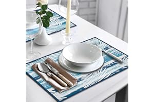 CREARREDA Juego de 4 manteles Individuales para Desayuno, de PVC, 48 x 33 cm, Antideslizantes, Lavables, Resistentes a la Suciedad, Resistentes al Calor, Fabricado en Italia