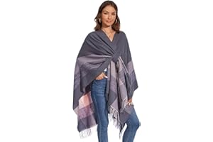 colornival Chal Elegante para Mujer Capa Frontal Abierta Poncho Suave, Adecuado para Primavera, Otoño e Invierno