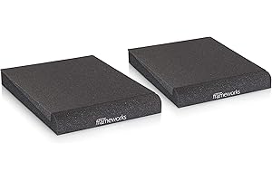 Gator Frameworks Acoustic Foam Isolation Pads for Medium Studio Monitors, Fits Most Speaker Stands, Desktops and Bookshelfs; 2-Pack (GFW-ISOPAD-MD)
