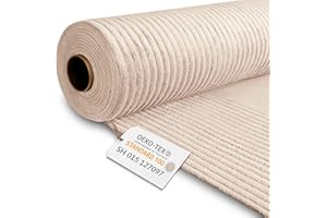 DreamRoots Cord Stoff Meterware Gewicht 380 g/m2 - Polsterstoff Cord Meterware 140 cm breit - Möbelstoff - Breitcord Vanilla Ice