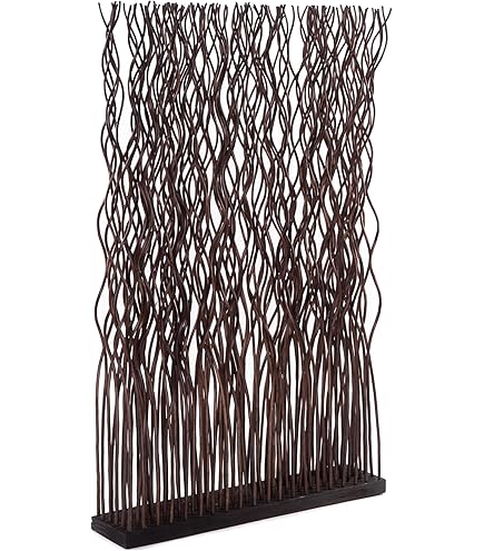 DESIGN DELIGHTS Raumteiler Weidenholz 170x40cm - Paravent Sichtschutz Naturlook Braun