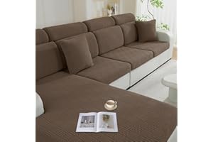 Ystyle Funda Asiento Sofa, Funda Cojin Sofa Ajustable, Funda De Cojín De Asiento Elástico, Funda Sofa Cojines Separado, Funda De Asiento De Sofá De Sala De Estar (Chaise Longue, Marrón)
