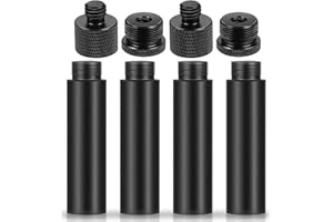 MEISO Mikrofonständer Adapter, 4 Stück Mikrofonverlängerungsrohre und 4 Stück Mikrofongewindeadapter (3/8 Buchse auf 5/8 Stecker und 5/8 Buchse auf 3/8 Stecker), für Mikrofonständer Stativ Kugelkopf